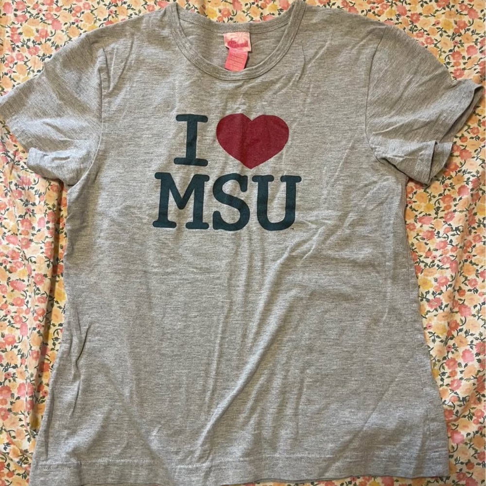 Vintage Gray I Love MSU T-Shirt